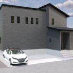 洗練されたモダン住宅の外観パース