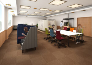 働くイメージが伝わる、やさしい空気感のオフィスパース