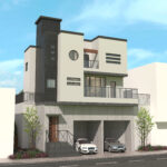 デザインと質感をしっかり伝える、都市型住宅の外観パース