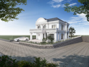 クラシカルな邸宅の外観パース