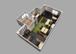 実際の空間をイメージしやすい事務所内観パース